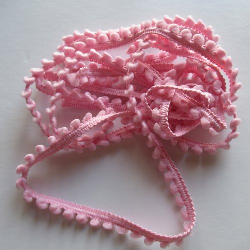 Galon pompon rose