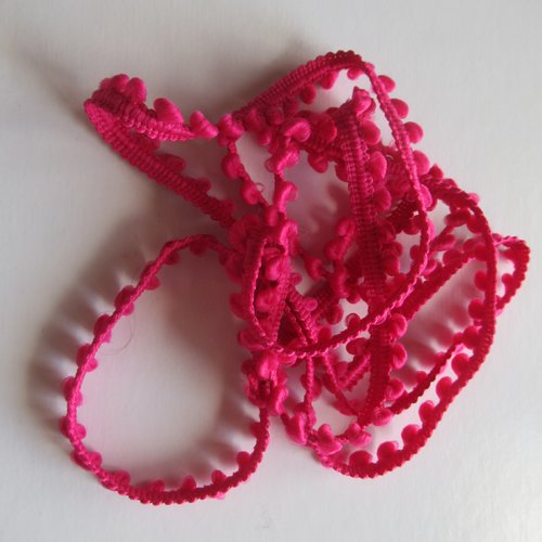 Galon pompon fuchsia
