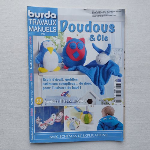 Magasine burda travaux manuels  n°28 doudous et compagnie