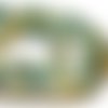 20 perles en verre 8 mm - verre tréfilé translucide-vert tréfilé or - g1
