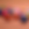 100 petites perles en bois naturel-bois peint- multicolore- en 6 mm - b62 