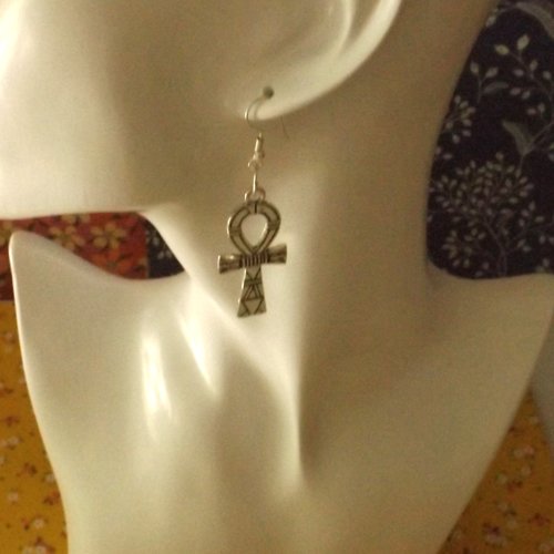 Boucles d'oreilles "croix égyptienne"
