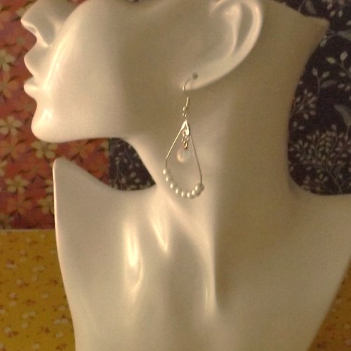 Boucles d'oreilles avec connecteurs gouttes et perles