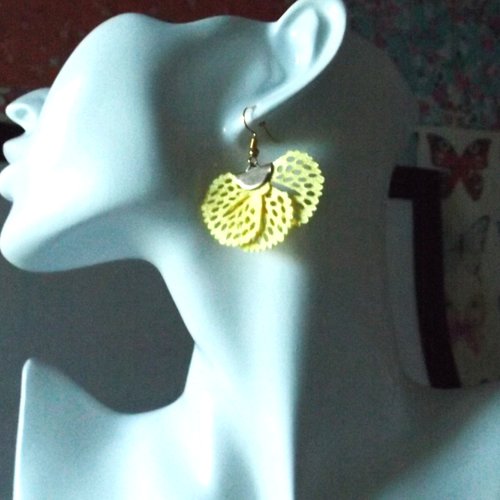 Boucles d'oreilles avec breloques éventail