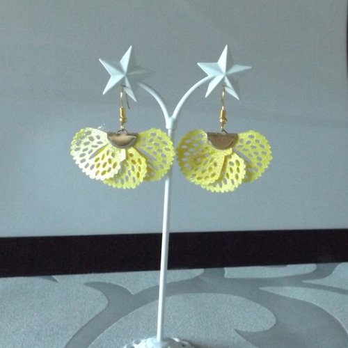 Boucles d'oreilles avec breloques éventail