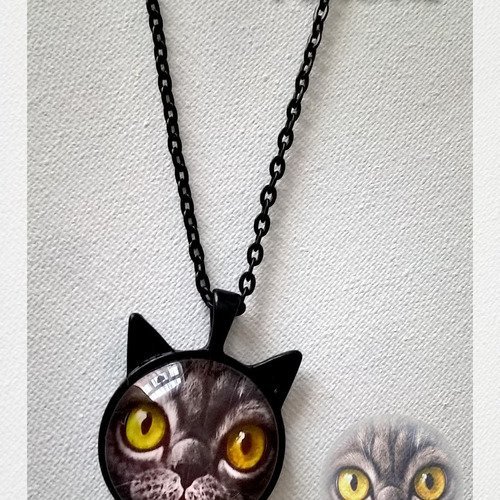 Collier pendentif "chat ii"