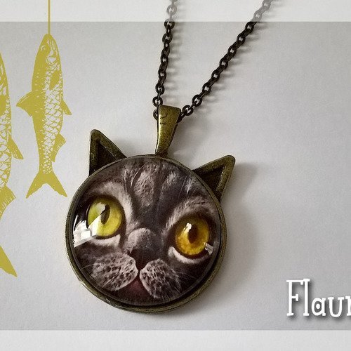 Collier pendentif "chat 4"