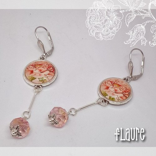 Boucles d'oreille "pivoine"