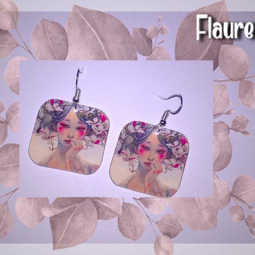 Boucles d'oreilles " femme magnolias"