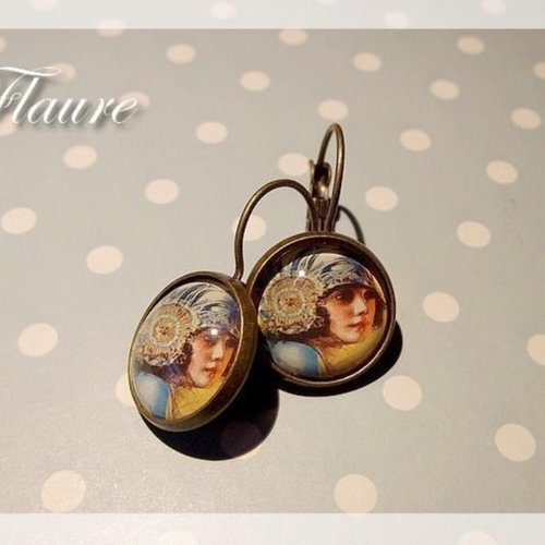 Boucles d'oreille cabochons "ingénue"