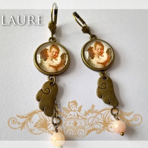 Boucles d'oreille cabochons "mes anges"