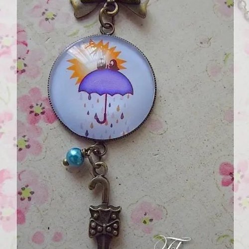 Collier cabochon "mon petit coin de paradis"