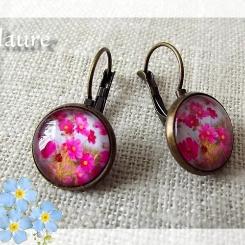 Boucles d'oreille dormeuses "petites fleurs"
