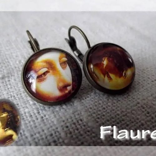 Boucles d'oreille dormeuses cabochons "tentation"