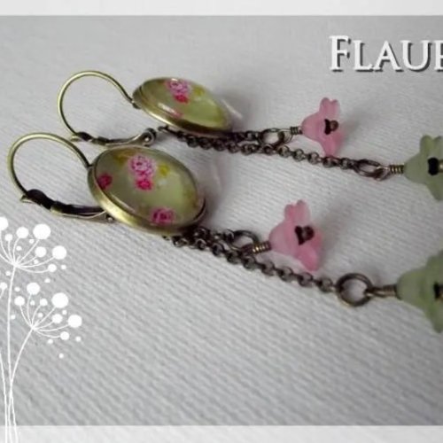 Boucles d'oreille dormeuses "doux printemps"