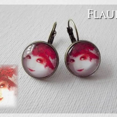 Boucles d'oreille dormeuses "la fée rousse"