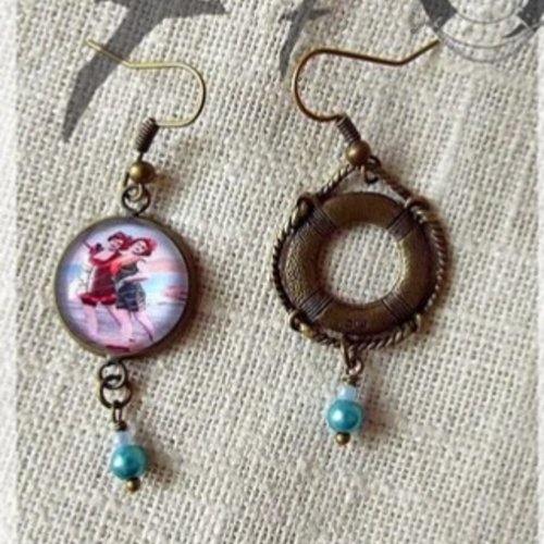 Boucles d'oreille "coquillages et crustacés"