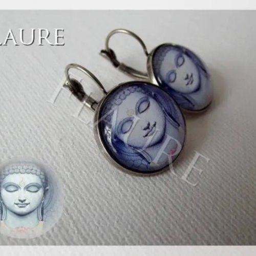 Boucles d'oreille dormeuses ''bouddha''