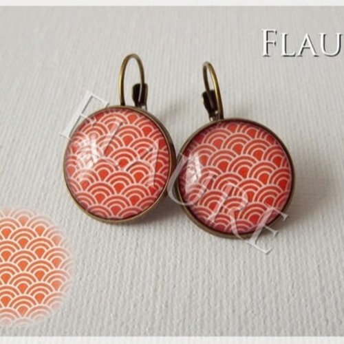 Boucles d'oreille dormeuses " écailles japon"