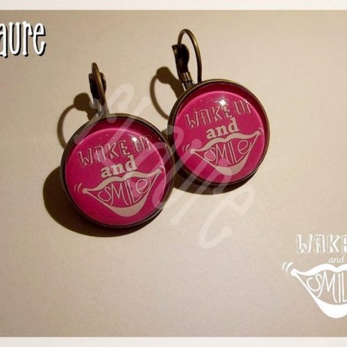 Boucles d'oreille dormeuses "wake up and smile"