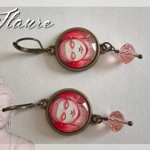 Boucles d'oreille cabochons "bouddha"