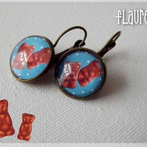 Boucles d'oreille dormeuses "ousrons en guimauve"