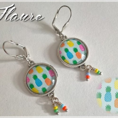 Boucles d'oreille argentées "ananas"
