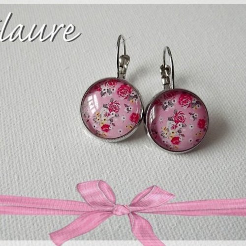 Boucles d'oreille dormeuses "jardin anglais"