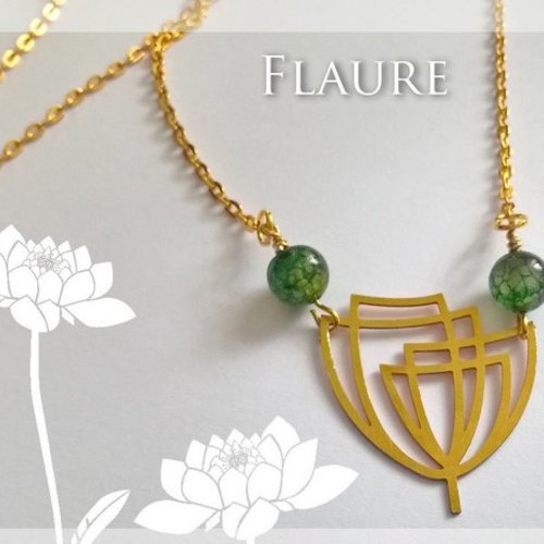 Collier pendentif doré "lotus"