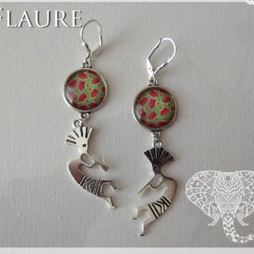 Boucles d'oreille argentées "ethnique"
