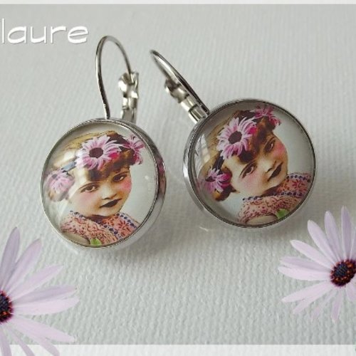 Boucles d'oreille dormeuses "seventies"