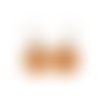 Boucle d'oreille petit rond eventail jaune moutarde orange clairrond sequin carré bronze bohème géométrie ethnique moderne email 