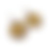 Boucle d'oreille petite creole vert anis blanc rond sequin bronze bohème chic boho géométrie ethnique moderne email 