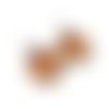 Boucle d'oreille petite creole orange bleu rond sequin bronze bohème chic boho géométrie ethnique moderne email