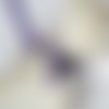 Collier ajustable pour chien motif carreaux violet et blanc