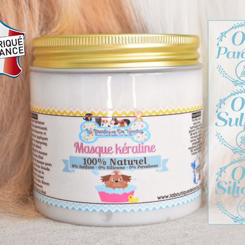Masque après-shampoing kératine 100% naturel pour chien u0026 chat