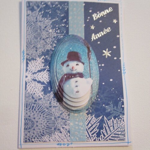 Carte 3d Bonne Annee Bonhomme De Neige Et Son Balai Un Grand Marche