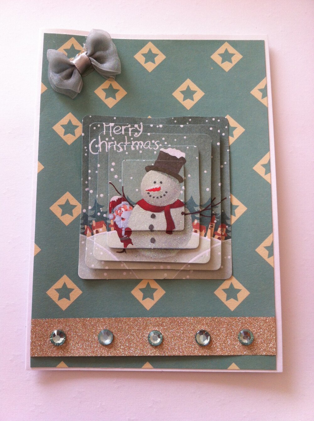 Carte Merry Christmas Bonhomme De Neige 3d Vert Un Grand Marche
