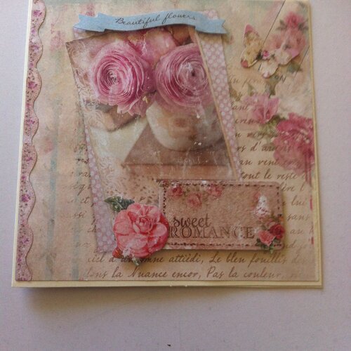 Carte Anniversaire Rose Shabby Un Grand Marche