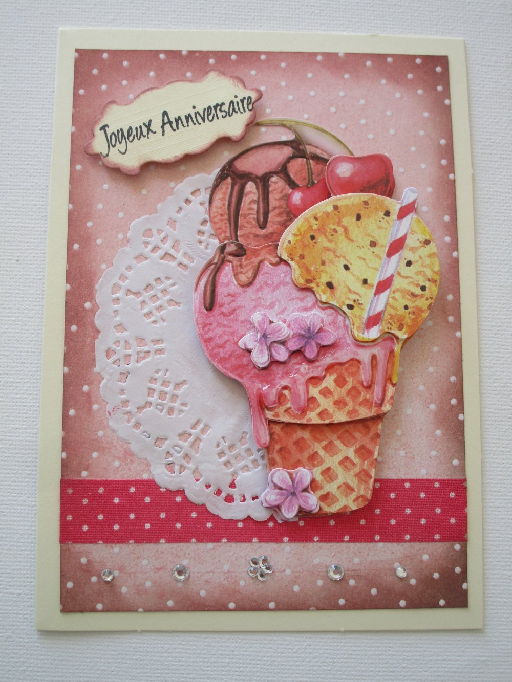 Carte Anniversaire Cone Boules De Glace Un Grand Marche