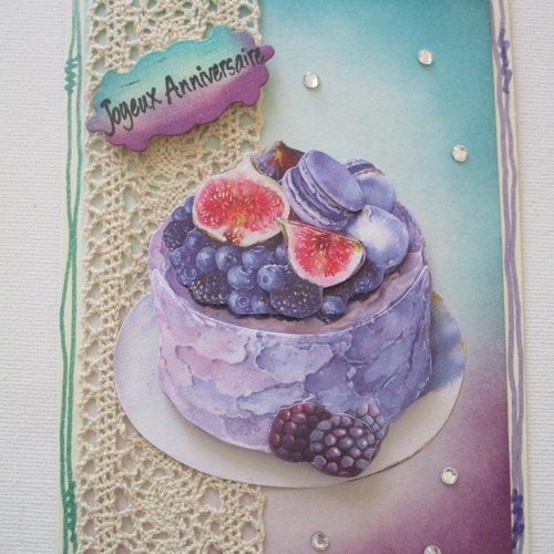 Carte Anniversaire Gateau Figues Mures Myrtilles 3d Un Grand Marche