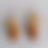 Boucles d'oreilles goutte, variation  orange perle de verre jaune