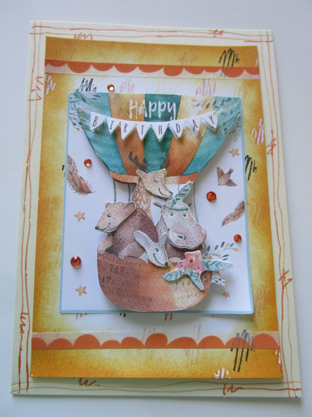 Carte Anniversaire Enfant 3d Animaux Theme Automne Un Grand Marche