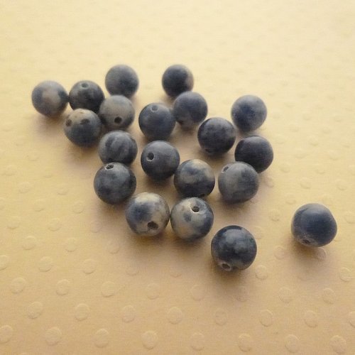 20 perles rondes bleues aventurine 6 mm - pga6-1617
