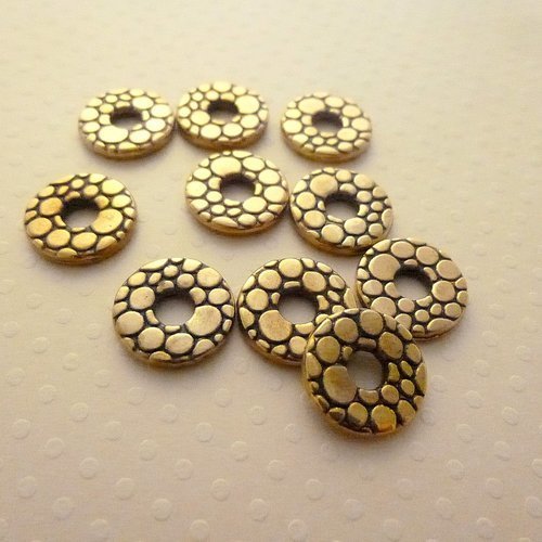 Lot 10 perles acrylique rondelles 15mm