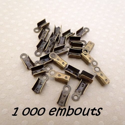 Lot de 1000 embouts pince-lacets bronze 10mm - apl10-0842 