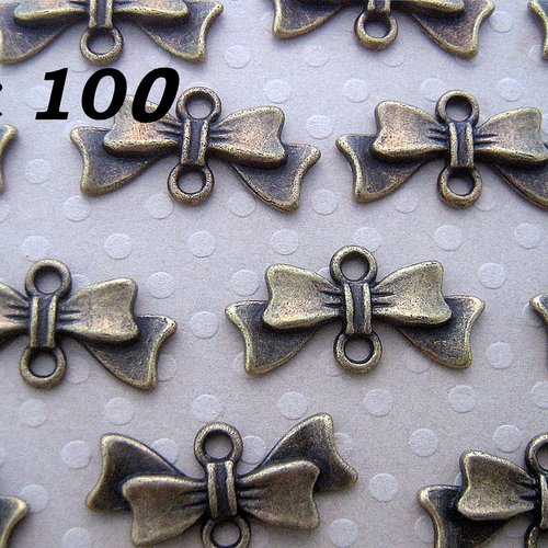 Offre spéciale: lot de 100 connecteurs nœud ruban bronze 10x20 mm - l100052 
