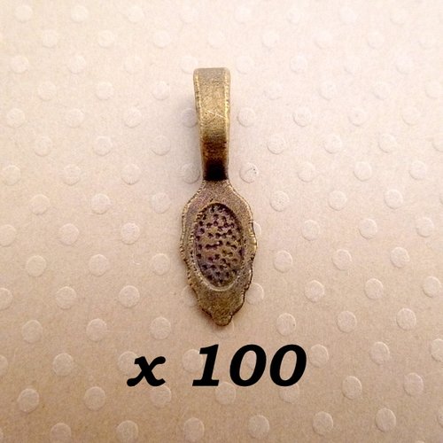 Offre spéciale : lot de 100 attaches pendentifs à coller bronze 26x8mm - bbcab-0555 