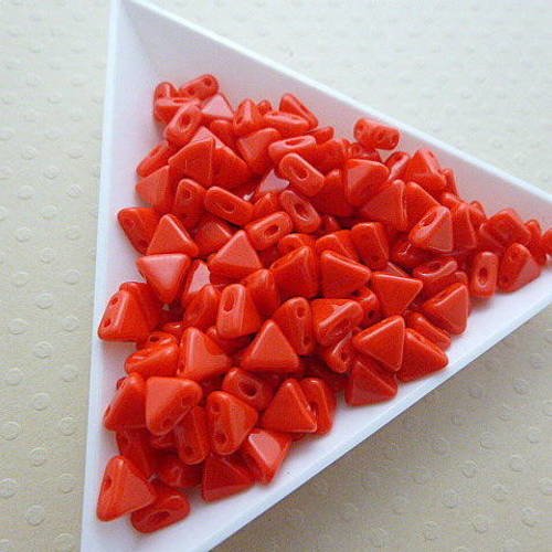 10 gr de perles kheops® par puca® 6mm op. coral red-  pkp6-1105 