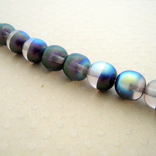 Lot de 10 perles bicolores silver rainbow 8 mm - pb8-0591 